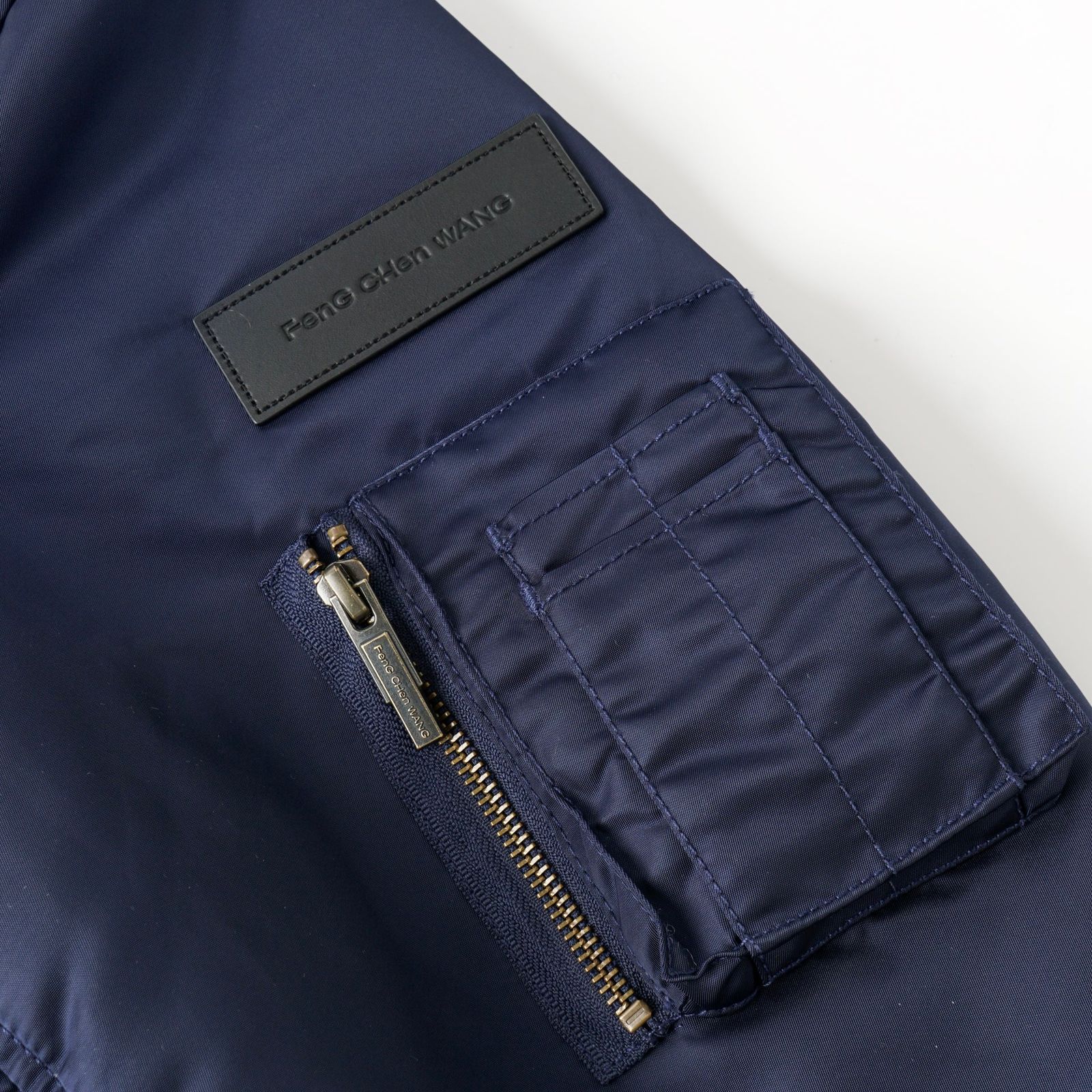 【残り一点】Navy Nylon Jacket with Faux Fur Collar