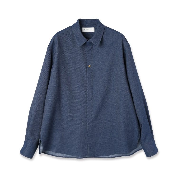 【残り一点】Faux Denim Front Fly Chin Tab Shirt