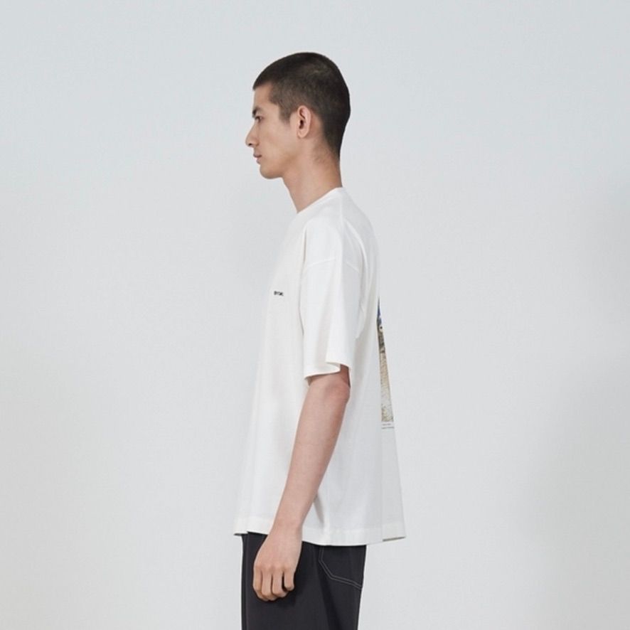 ハグオーワー⭐︎ CLOTH&CROSS Tシャツ(chamomile) 美品 PHOTO PRINT ORGANIC COTTON T-SHIRT by TARO MIZUTANI #WHITE