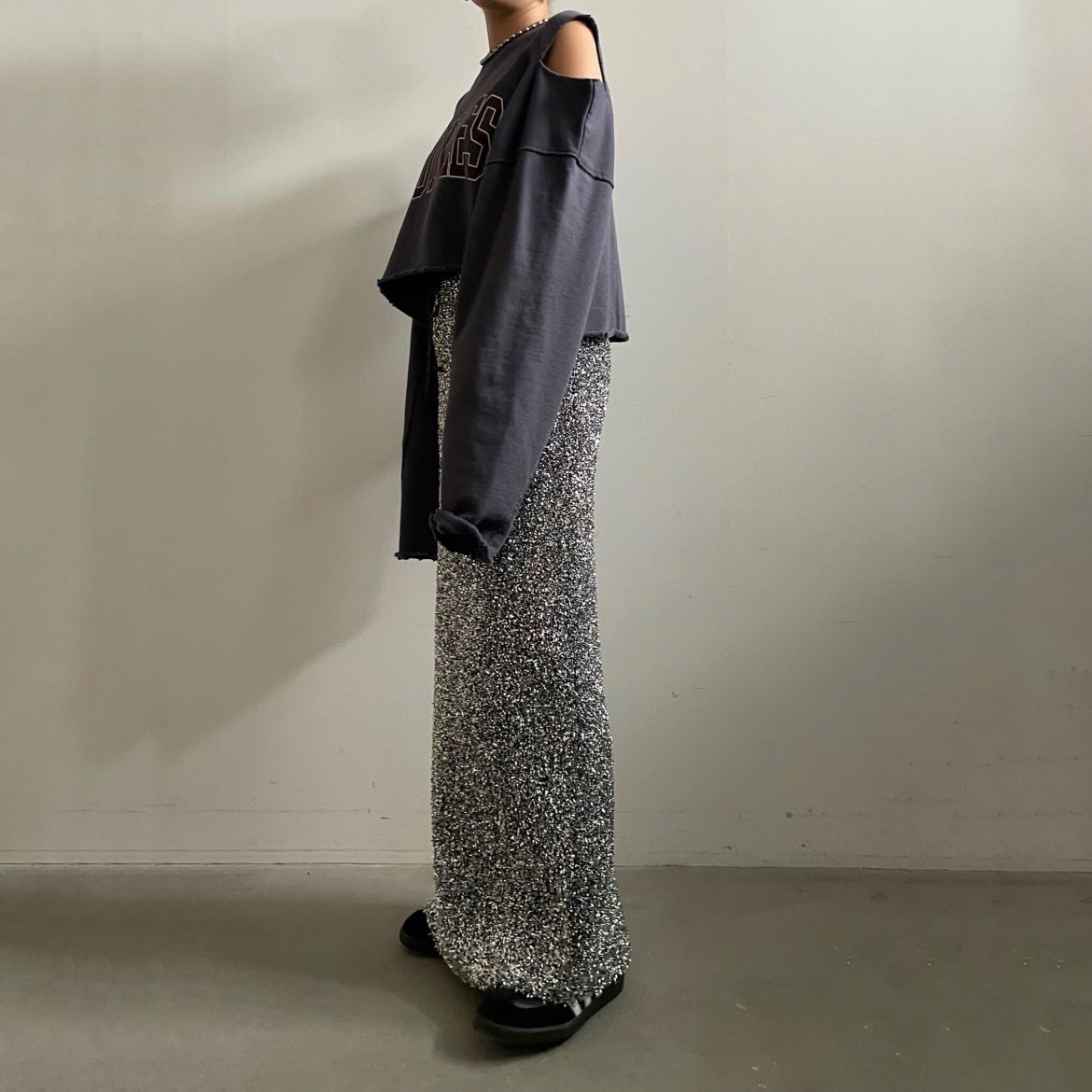【残り一点】Glitter Tape Yarn Knit Skirt