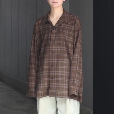 【残り一点】シアーコットンオープンカラーL/Sシャツ