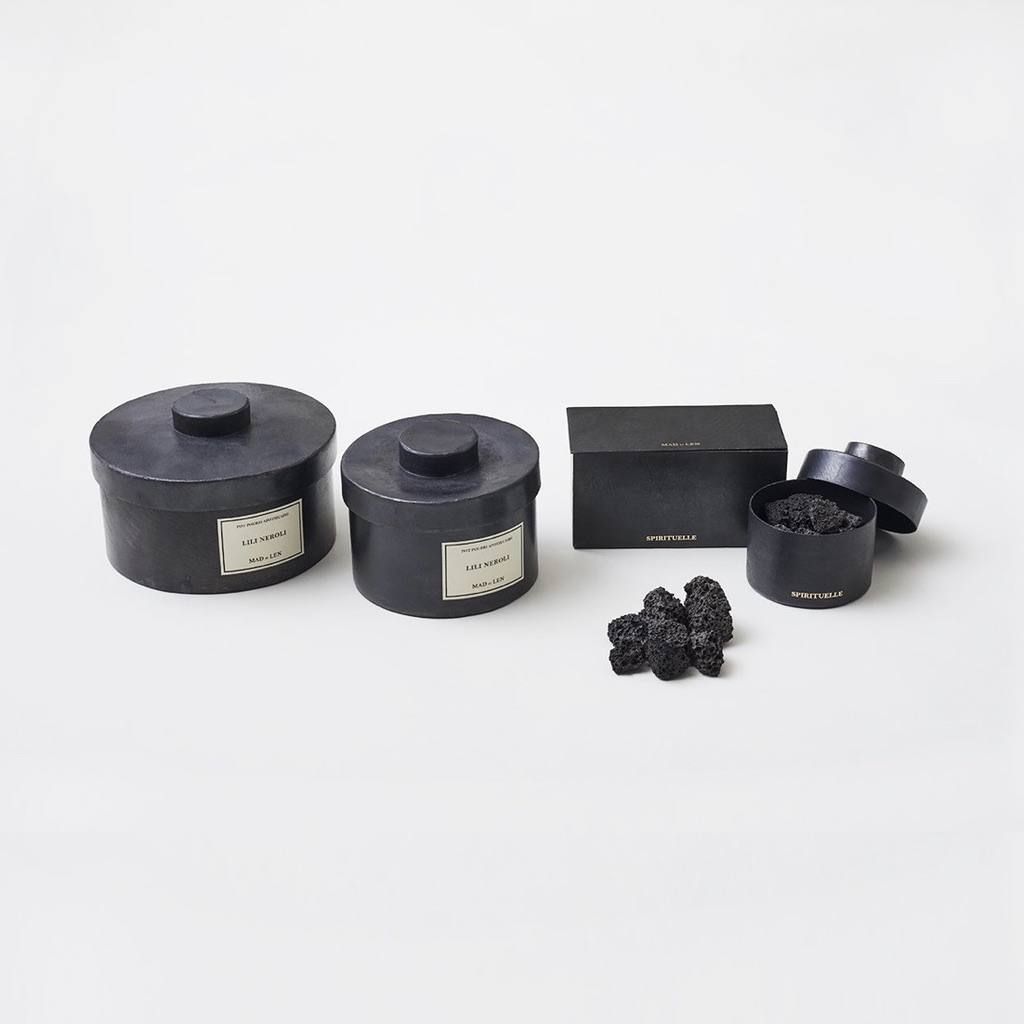 【再販売通知受付可能】ミニポットポプリ 溶岩石(GRAPHITE)