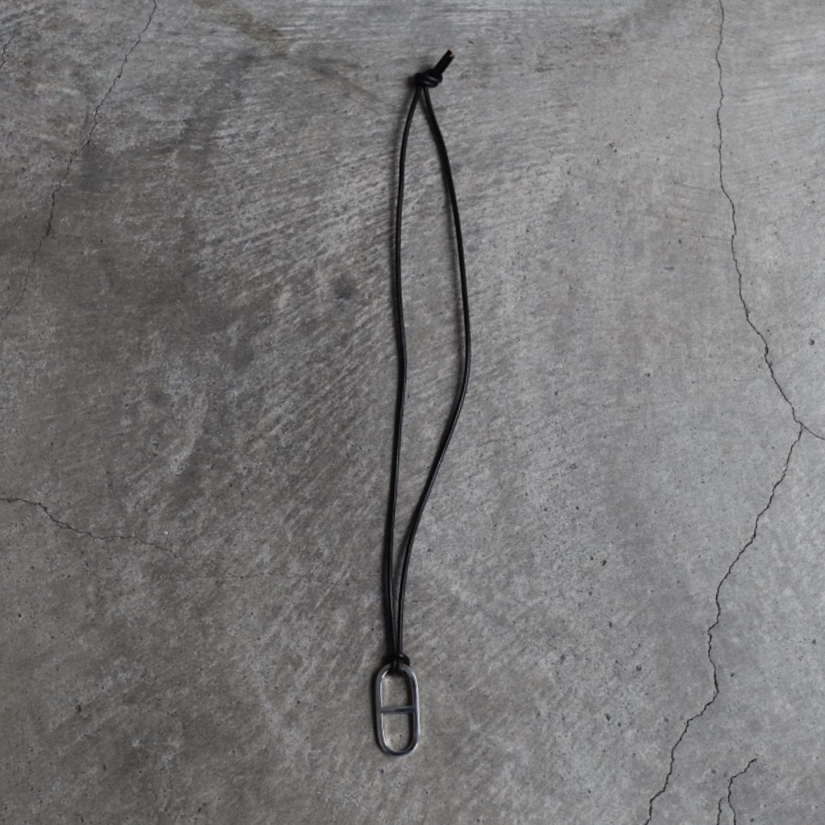 【残り一点】Anchor Leather Necklace Large(BLACK LEATHER×SILVER)