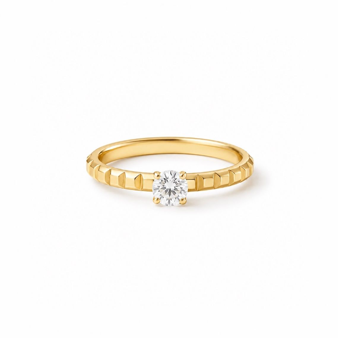 【お取り寄せ注文可能】Flat Studs Ring W / Dia(K18 YELLOW GOLD)