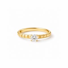 【お取り寄せ注文可能】Flat Studs Ring W / Dia(K18 YELLOW GOLD)