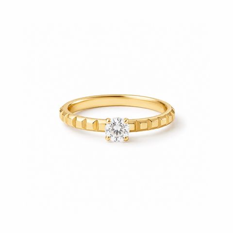 【お取り寄せ注文可能】Flat Studs Ring W / Dia(K18 YELLOW GOLD)