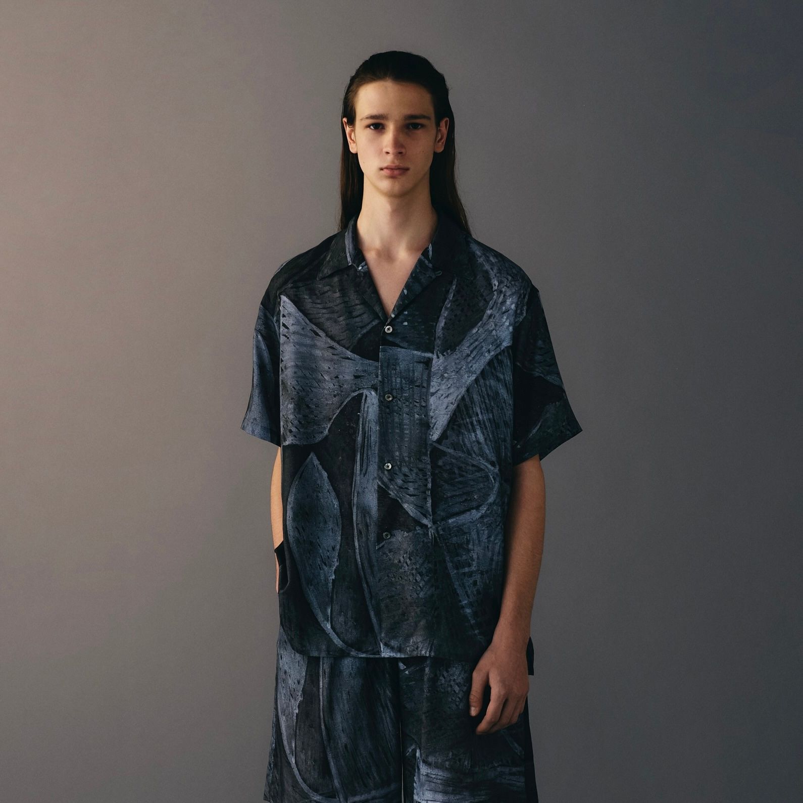YOKE - 【残り一点】Printed Tencell Open Collar Shirt | ACRMTSM