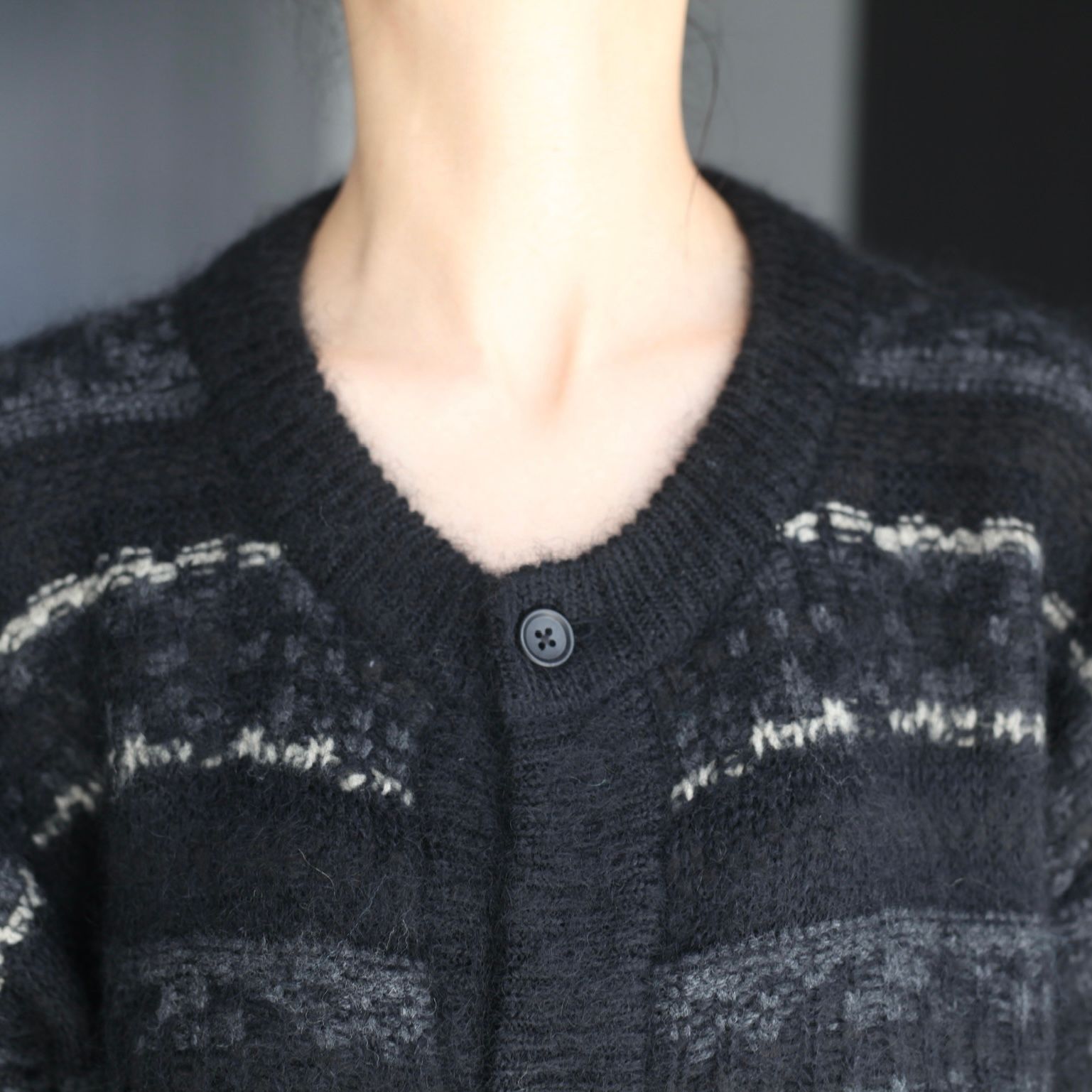 stein - 【残りわずか】Silk Mohair Fair Isle Knit Cardigan