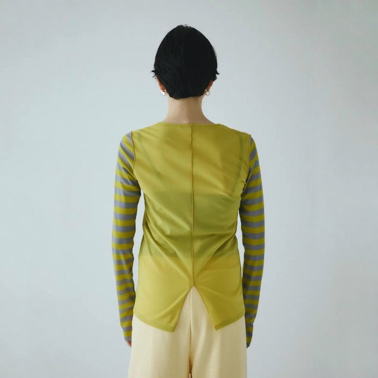 【残り一点】Border Sleeve Mesh Inner Tops