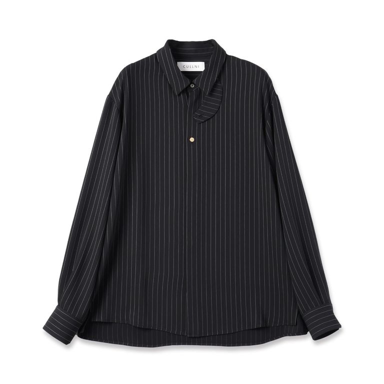 CULLNI - 【残り一点】Double Satin Stripe Chin Tab Shirt | ACRMTSM 