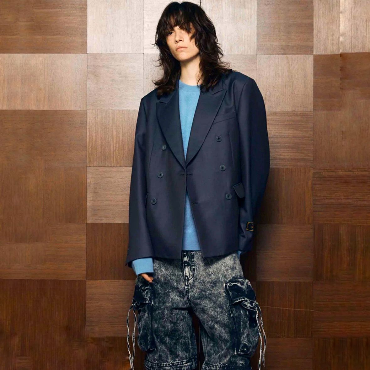 【残り一点】72/2 4Colors Chambray Wool Double Jacket