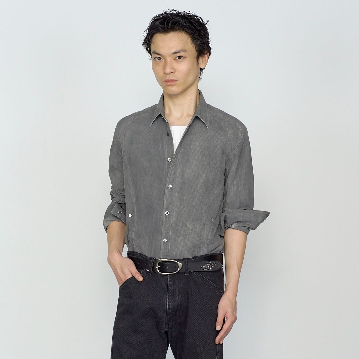 【残り一点】Checkered Panelled Utility Shirt