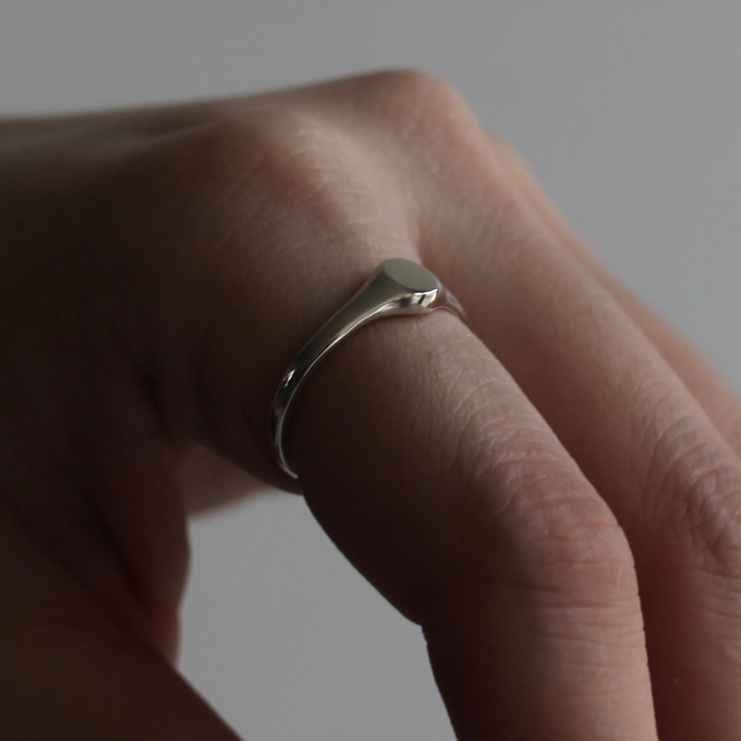 【残り一点】Oval Signet Minimal Ring M(5mm)