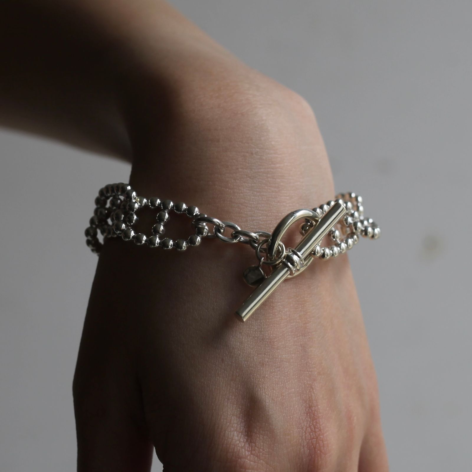 【残り一点】Ball Anchor Chain T-BAR Bracelet LARGE(13mm)