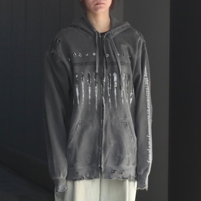 【残り一点】Bootleg Zip Up Hoodie With Damaged(SHINE)
