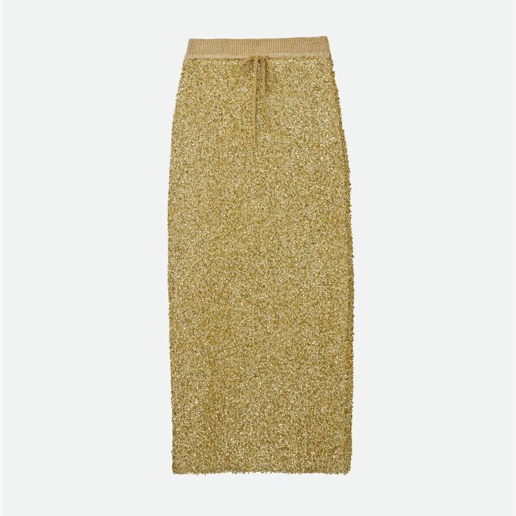 NOUNLESS - GLITTER TAPE YARN KNIT SKIRT / グリッターテープ