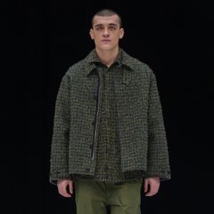 【残り一点】Needlepunched Cotton Plaid Drizzler Jacket