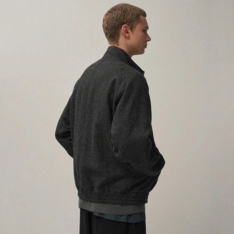 【残り一点】Alpaca Hound Tooth Harrington Jacket