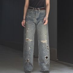 【残りわずか】Damage Straight Denim Pants
