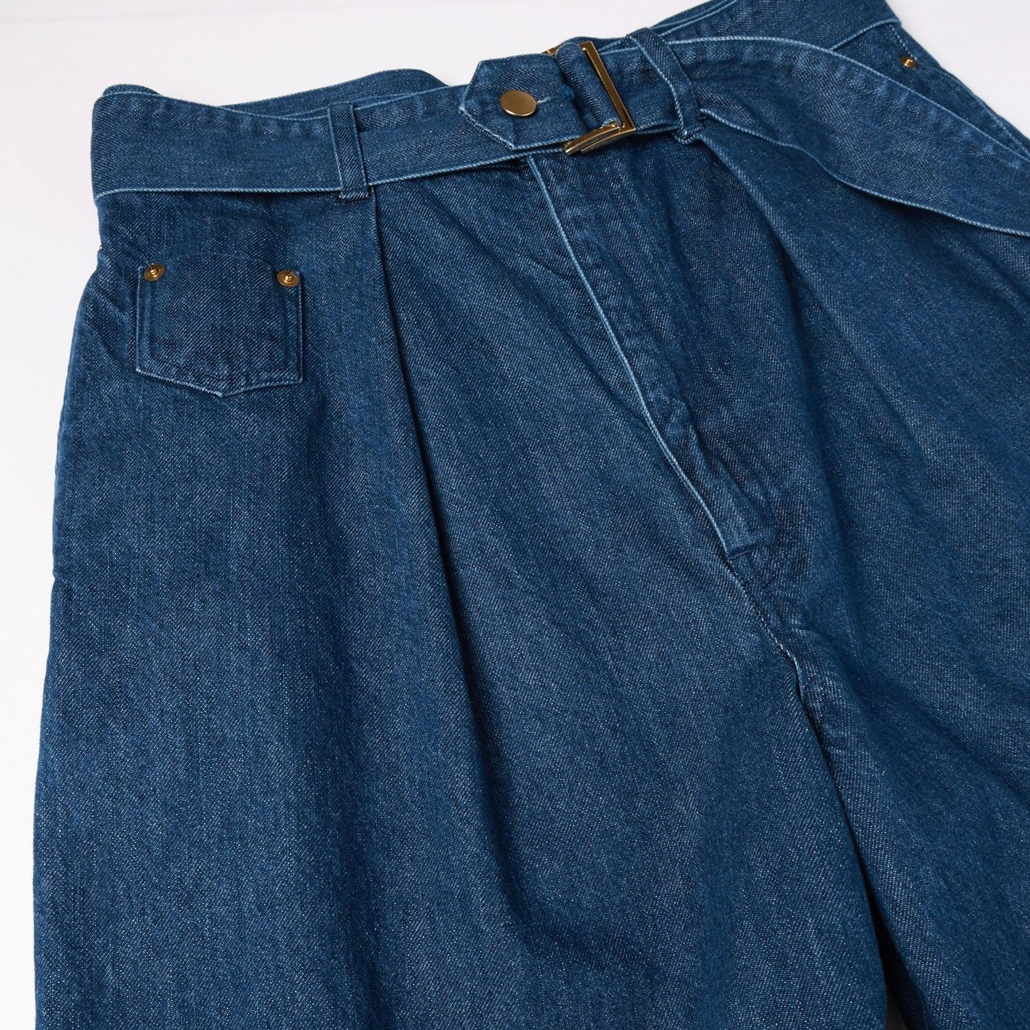 【残り一点】Barrel 1Tuck Wide Denim Pants with Long Belt