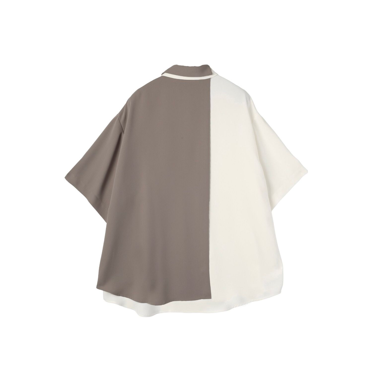 【残り一点】Double Cloth Layered Bi-Color Short Sleeve Shirt