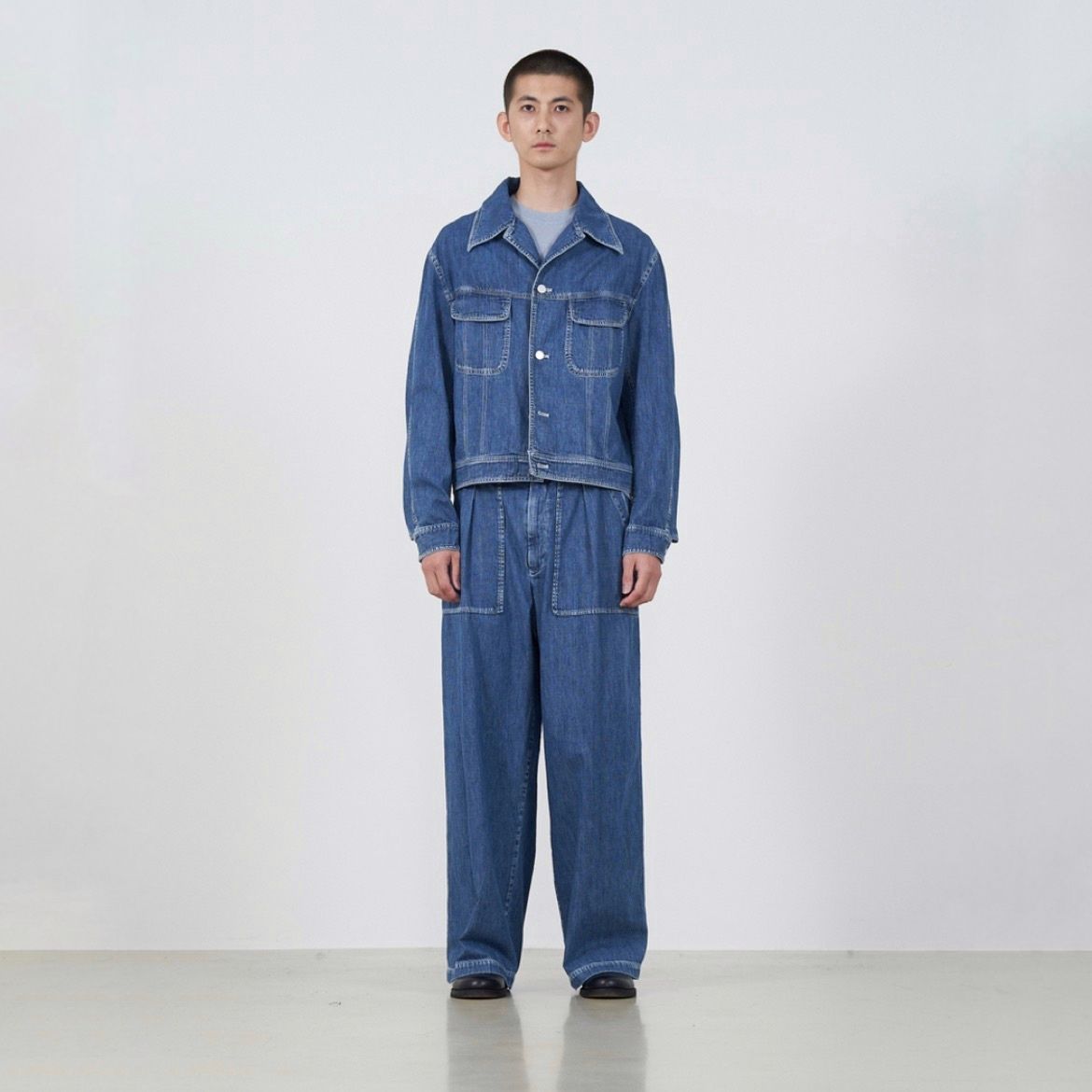 YOKE - 【残り一点】Light-Weight Denim 1tuck Wide Baker Pants