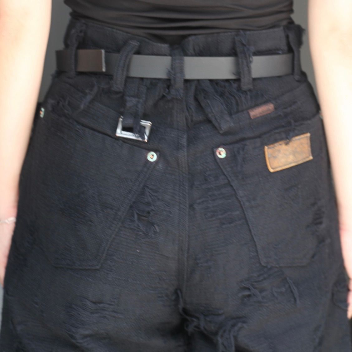 MINUS - 【残り一点】Cut Off Heavy Short Boro Crust(NOIR