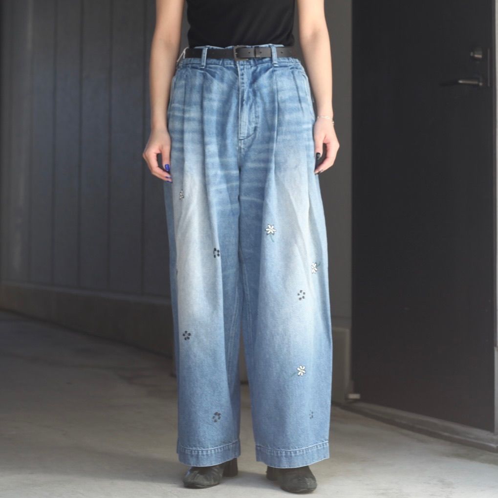 【残り一点】12.5OZワイドデニムパンツ(PRINTED_USED)