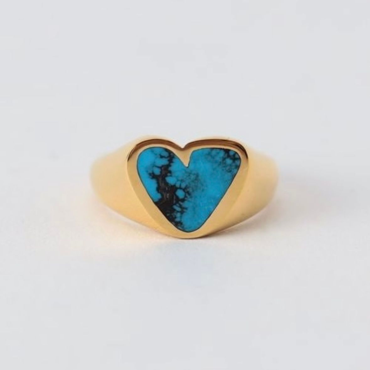 【お取り寄せ注文可能】Heart Stone Ring(TURQUOISE×GOLD)