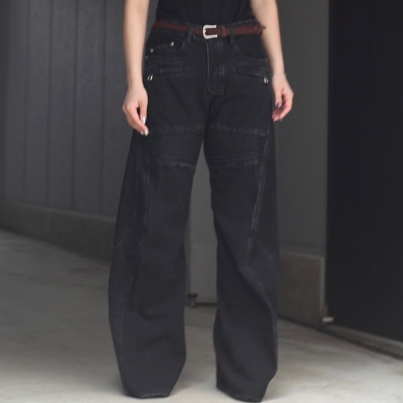 【残りわずか】3D Twisted Moto Jeans