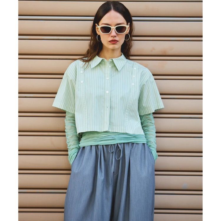 【残り一点】Button Slit Short Shirt