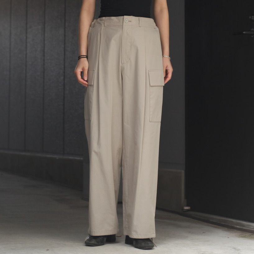 ATON - 【残り一点】Kyoto Tsurizome Cotton Wide Eazy Cargo Pants