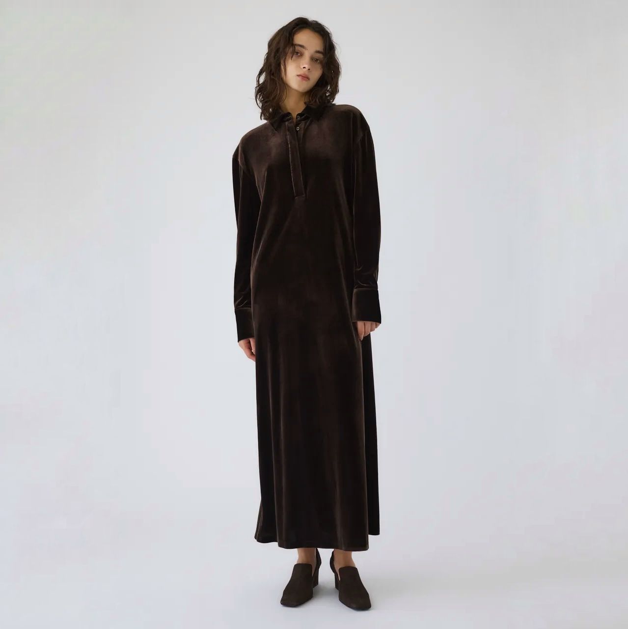 【残り一点】Velour Shirt Dress