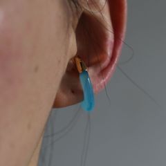 【残りわずか】Ukishima Sea Blue Chalcedony Ear Cuff(片耳用）