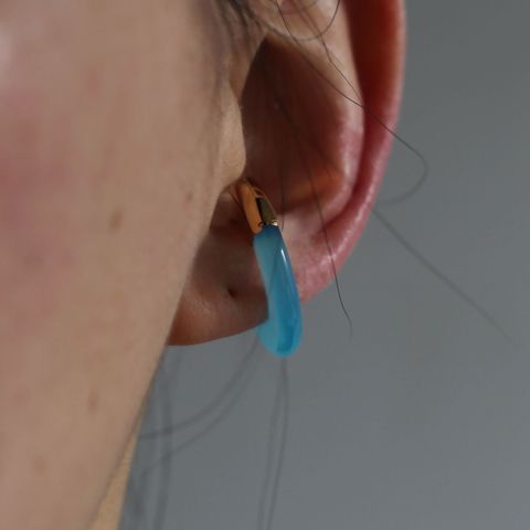 【残りわずか】Ukishima Sea Blue Chalcedony Ear Cuff(片耳用）