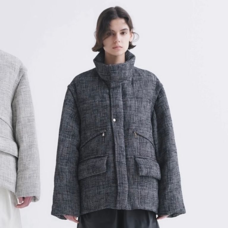 CULLNI - 【残り一点】Butcher Tweed Removable Sleeves Down Jacket  