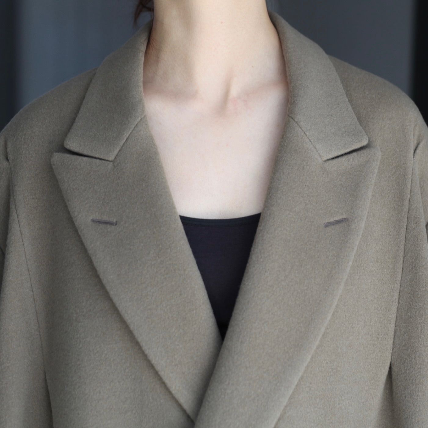 【残り一点】Draped Dart Wool Cashmere Chesterfield Coat