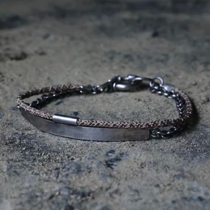 【お取り寄せ注文可能】Edouchi Kumihimo & Silver Plate Bangle Bracelet