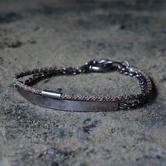 【お取り寄せ注文可能】Edouchi Kumihimo & Silver Plate Bangle Bracelet