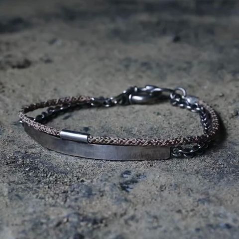 【お取り寄せ注文可能】Edouchi Kumihimo & Silver Plate Bangle Bracelet