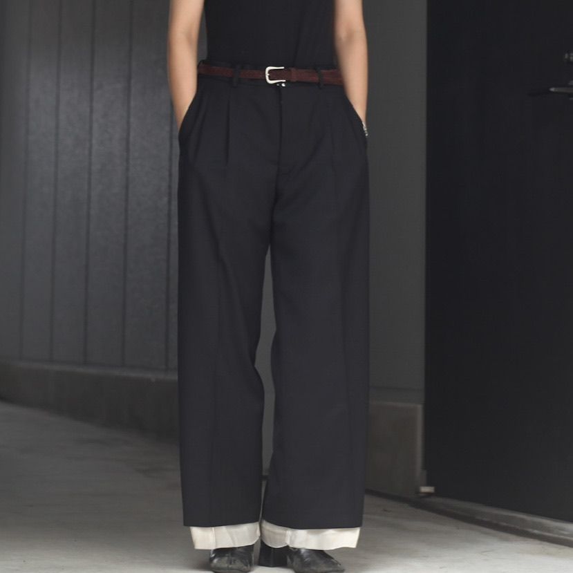 SUGARHILL - 【残り一点】Raw-Edge Liner Tailored Wide Trousers