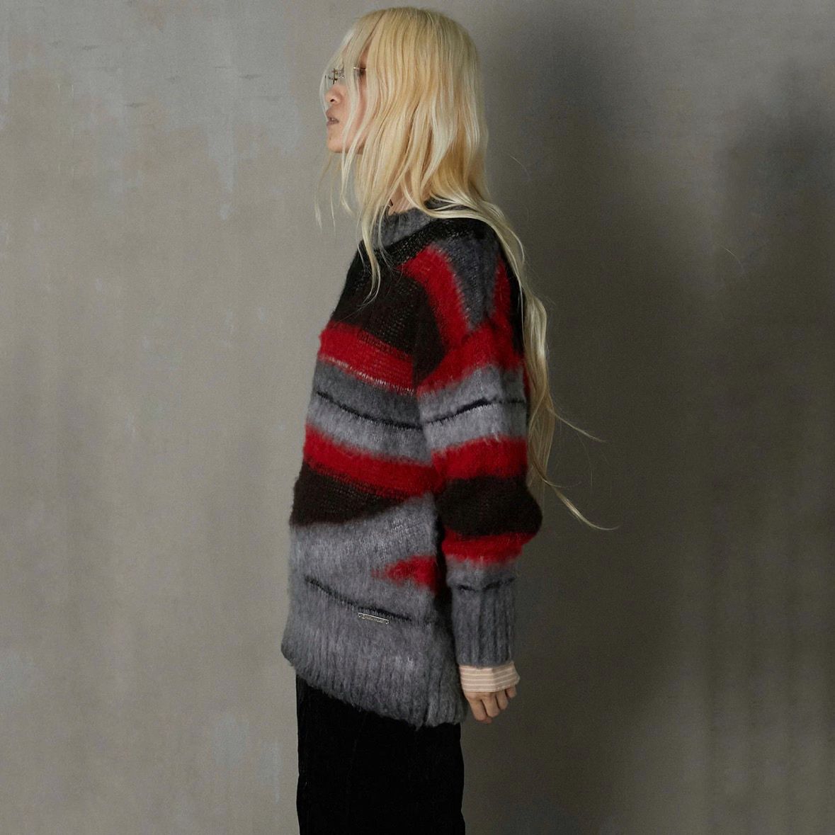 【残り一点】Mohair Border Knit