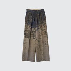 【残り一点】Photo Jacquard Front Tuck Belted Wide-Leg Trousers