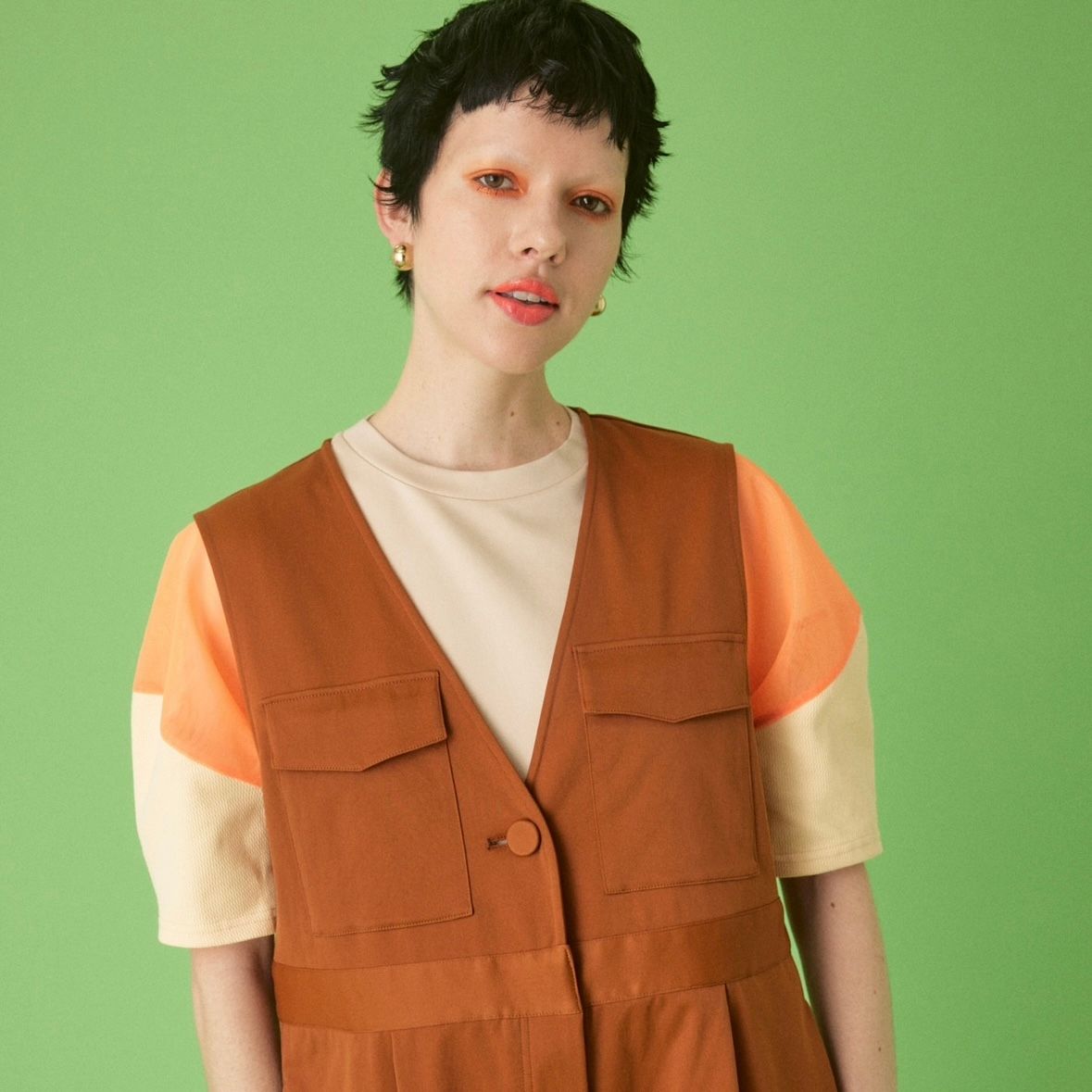 HeRIN.CYE オールインワン V neck all in one セール】V neck all in one Vネックオールインワン（サロペット