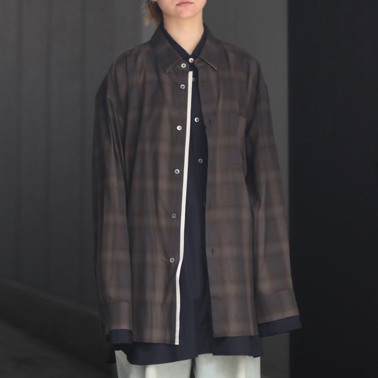 stein - 【残りわずか】Oversized Layered Shirt(DARK NAVY) | ACRMTSM