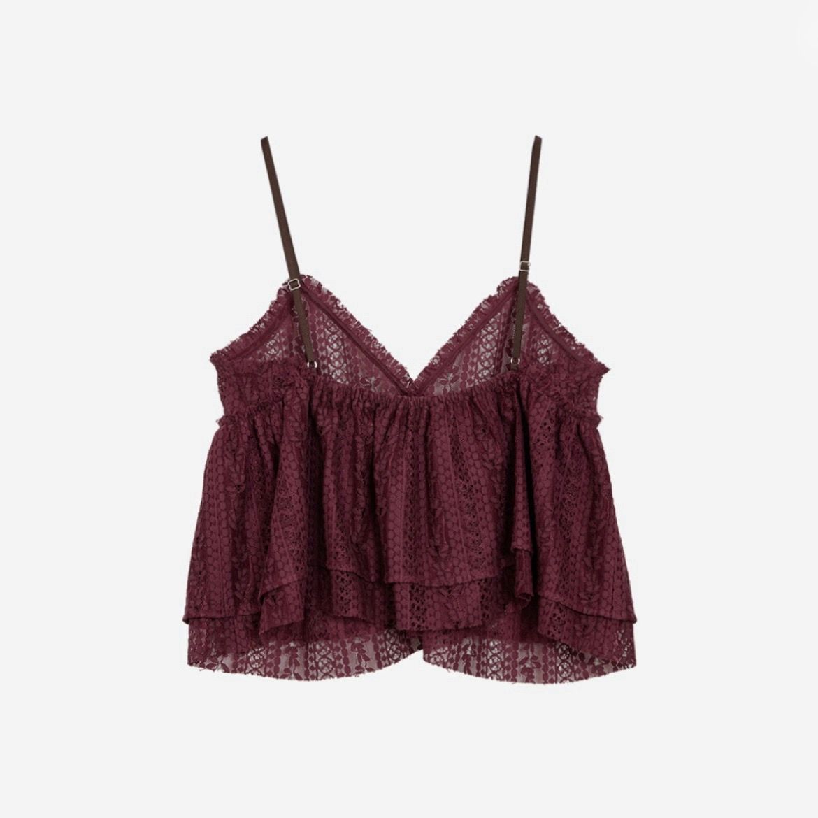 NOUNLESS - 【残り一点】Sheer Lace Cami Tops | ACRMTSM ONLINE