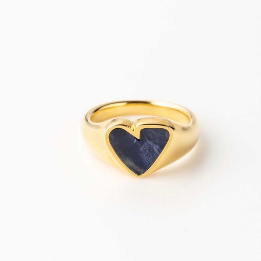 PREEK - 【お取り寄せ注文可能】Rough Heart Sodalite Stone Ring