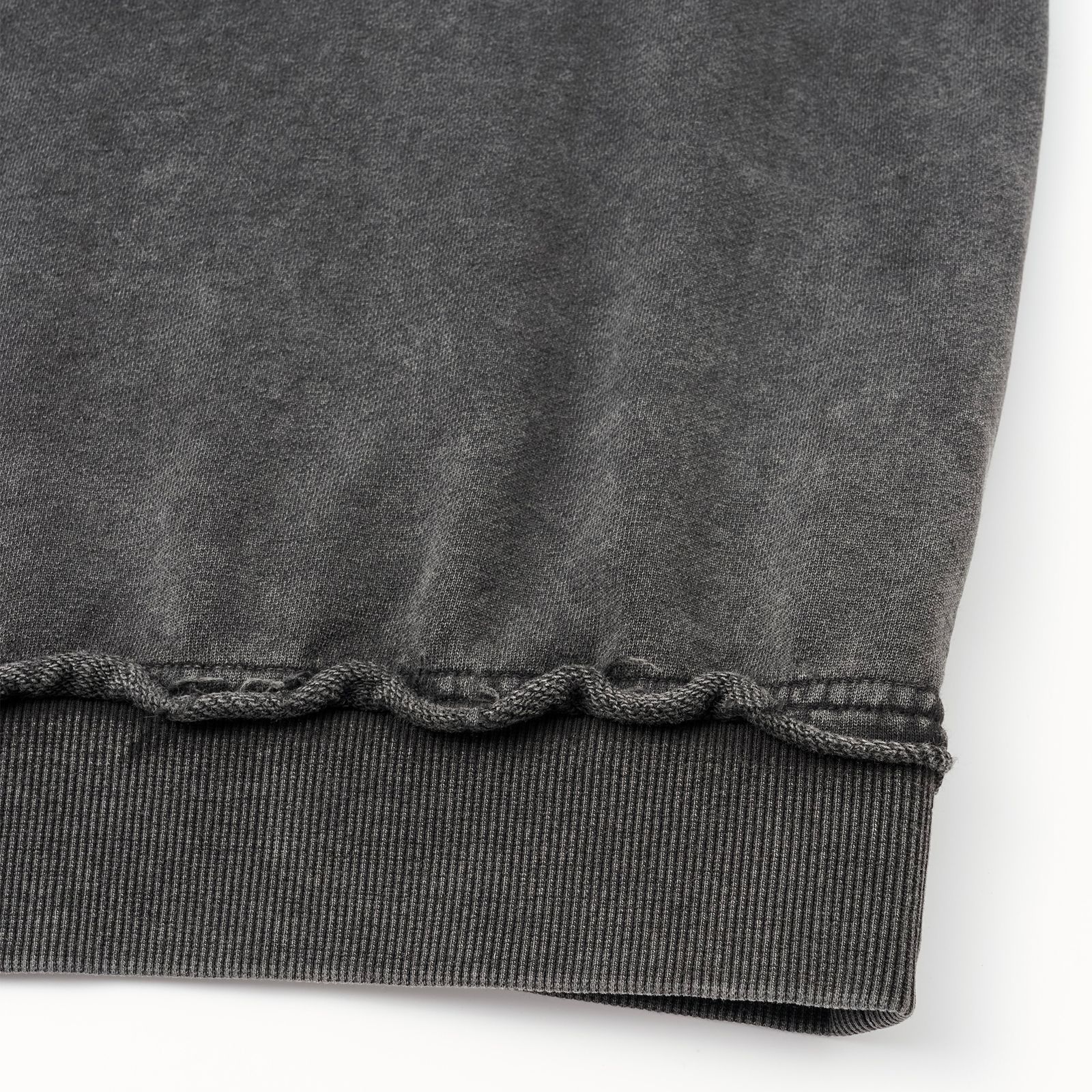 【残り一点】Washed Stand Collar Top with Denim Trim