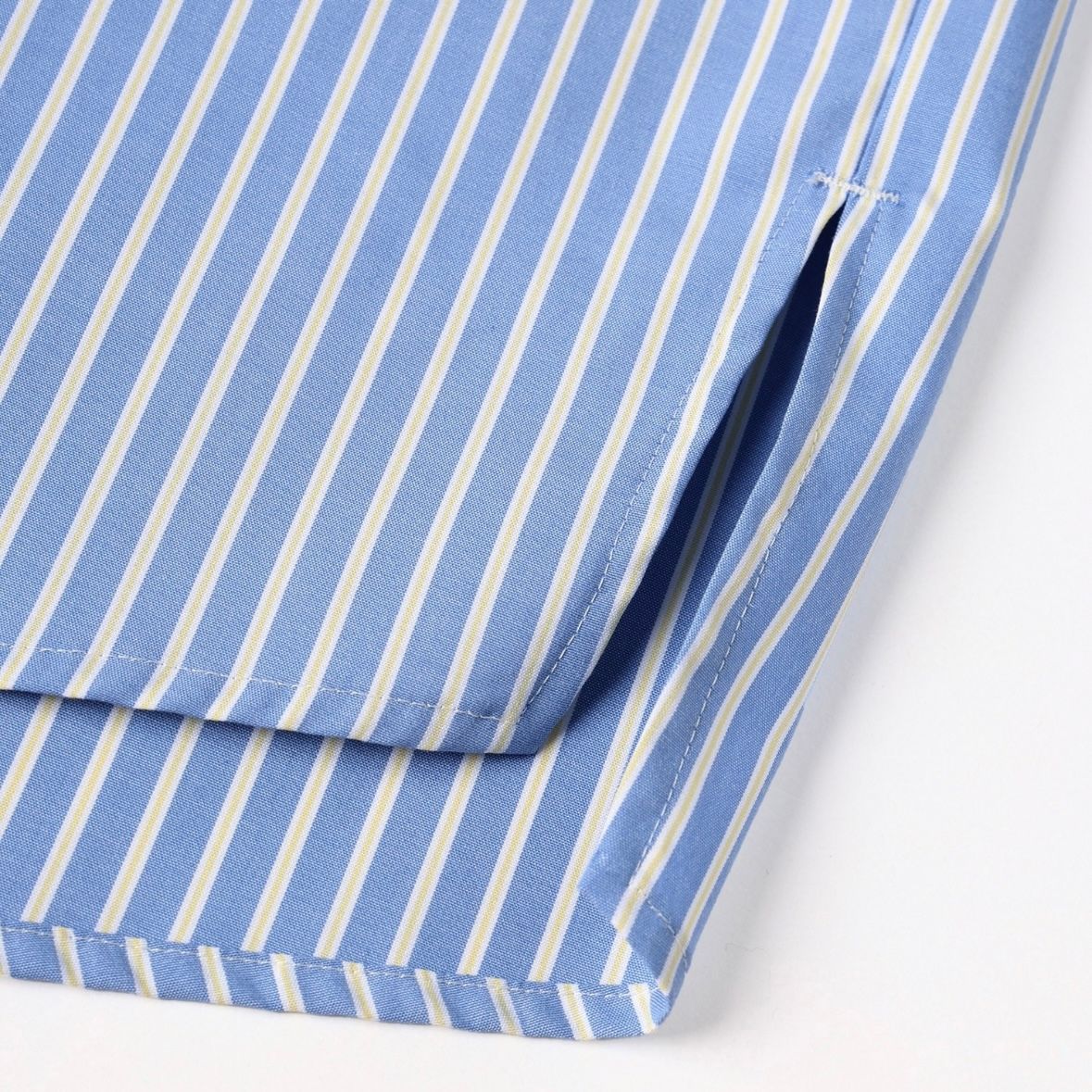 【残り一点】High Count Broad Embroidery Patch Short Sleeve Stripe Shirt