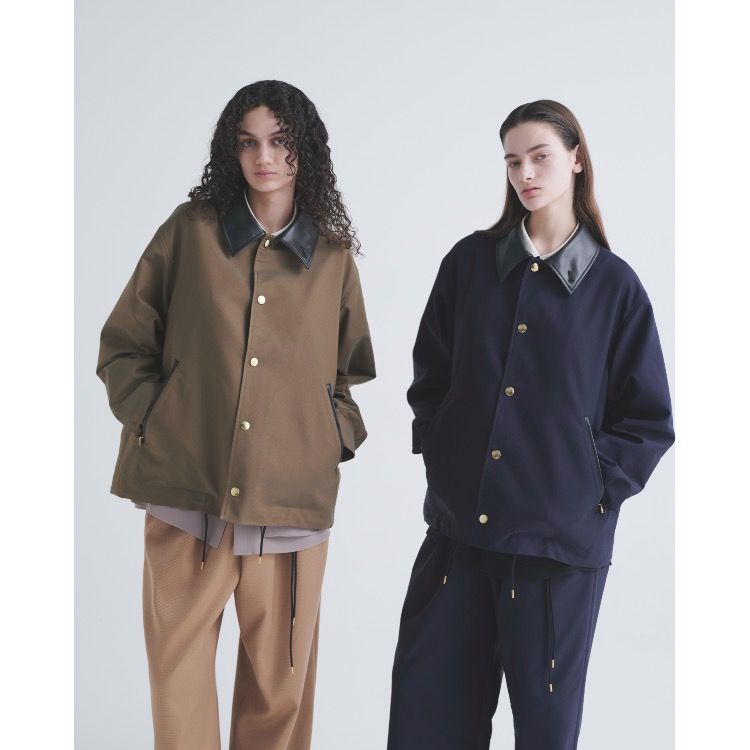 【残り一点】Chambray Gabardine Dot Button Coach Jacket